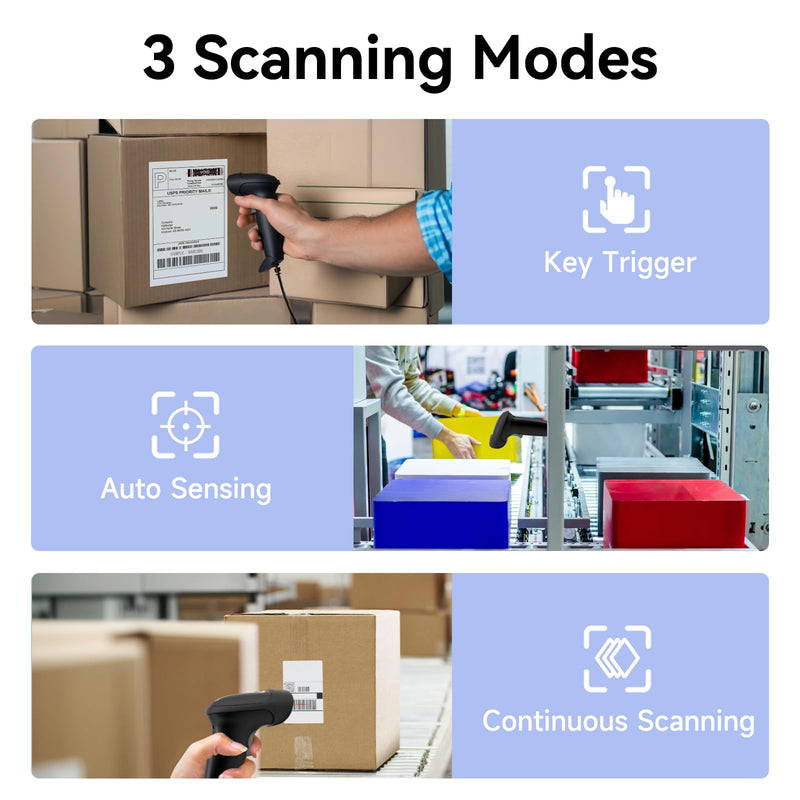 [Australia - AusPower] - YANZEO S200 2D Barcode Scanner - High Speed USB Barcode Scanner, QR Code Scanner for POS, Inventory and Retail - Plug & Play 