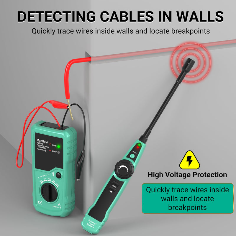 [Australia - AusPower] - Underground Cable Locator, Wire Locator Tracer Detector, Test Short Circuit Breaker of Wall and Underground Cables, Cable Tester for Dog Fence Cables Irrigation Control Wires Telephone Line 