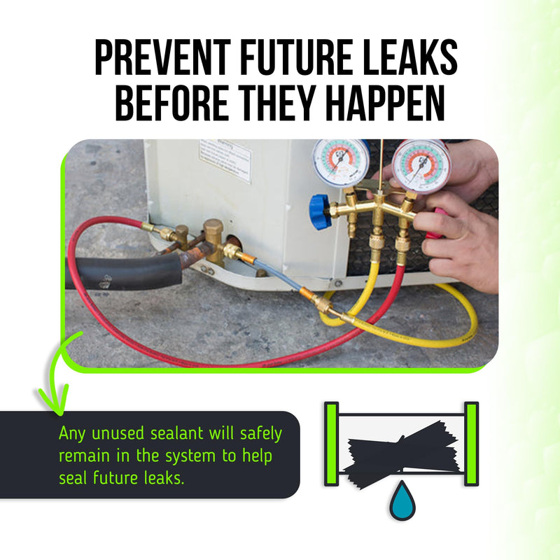 [Australia - AusPower] - Leak Saver Direct Inject AC Leak Sealer | AC Stop Leak for Most HVAC Systems Up to 5 Tons | Works with All Systems & AC Refrigerants | Made in the USA Standard System (Up to 5 Tons) 1 Pack 