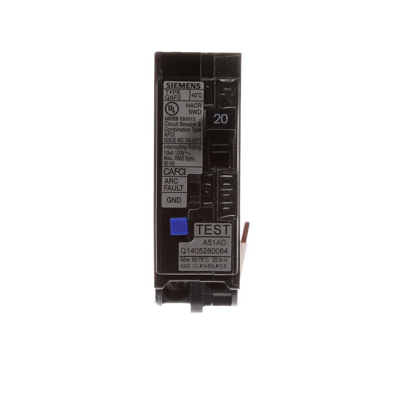 [Australia - AusPower] - Siemens QA120AFC 20-Amp Single Pole 120-volt Plug-On Combination AFCI Breaker 