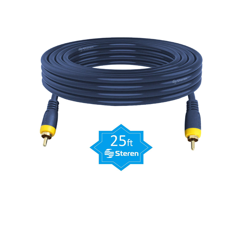 [Australia - AusPower] - Steren 254-125BL 25-Feet RCA-RCA Plug Python Gold Cable 25 Feet 1-Male to 1-Male 
