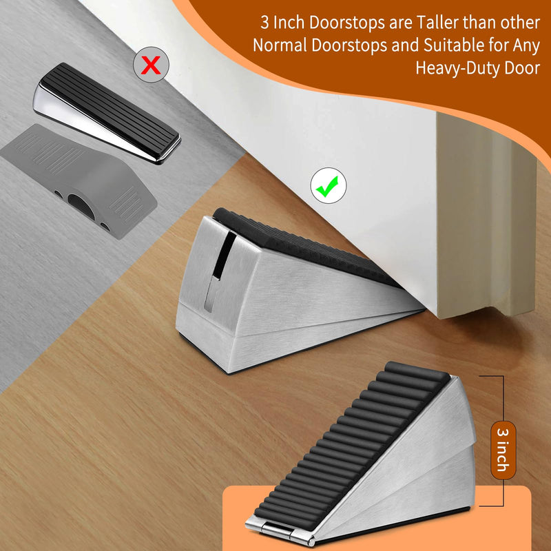 [Australia - AusPower] - Heavy Duty Door Stopper - Tall Door Stop Large Door Stoppers for Bottom of Door, 3 in High Door Stop Wedge Suits Any Heavy Door Gap 