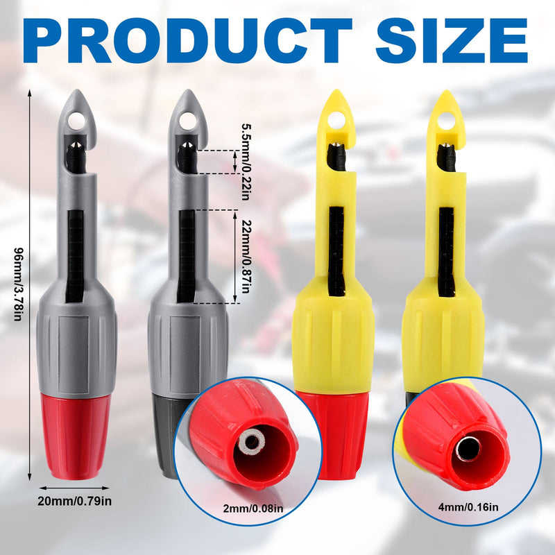 [Australia - AusPower] - 4pcs Wire Piercing Probe Kit, 0.08in and 0.16in Insulation Puncture Wire Probe Piercing Clip Test Tool for Multimeter Equipment Home Appliance Repair Electricity Meter Testing Accessories 
