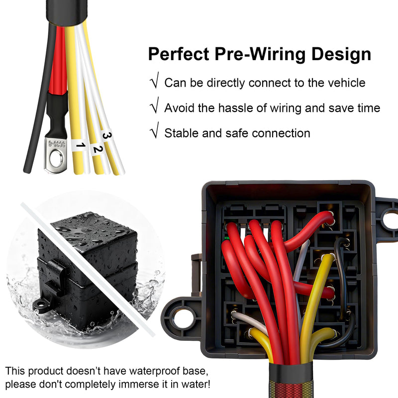 [Australia - AusPower] - 12V 3 Way Pre-Wired Fuse Relay Box, 4-Pin 80A Relay Block and Kit, 3 Relays and 3 ATC/ATO Blade Fuses, for Cars Truck Jeep 80A 3 Relay 3 Fuses 