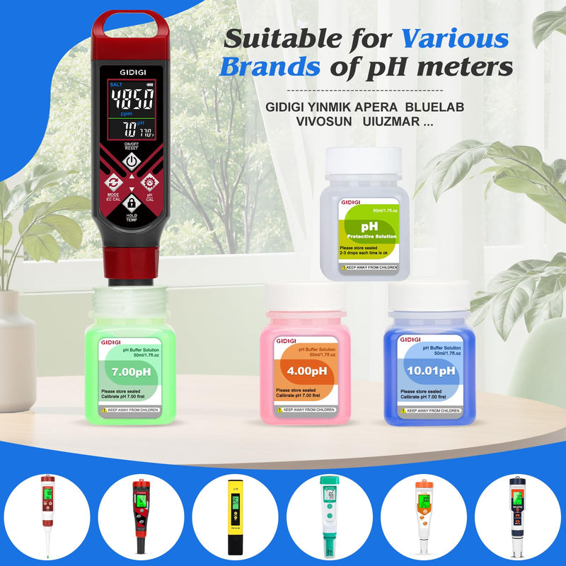[Australia - AusPower] - Hydrogen Water Tester with pH Buffer Solution 4/7/10,Digital ORP Meter for Drinking Water,6-in-1 pH TDS Tester,pH ORP TDS EC H2 and Temperature Meter for Drinking Water, Hydroponics, Pools, Aquariums 