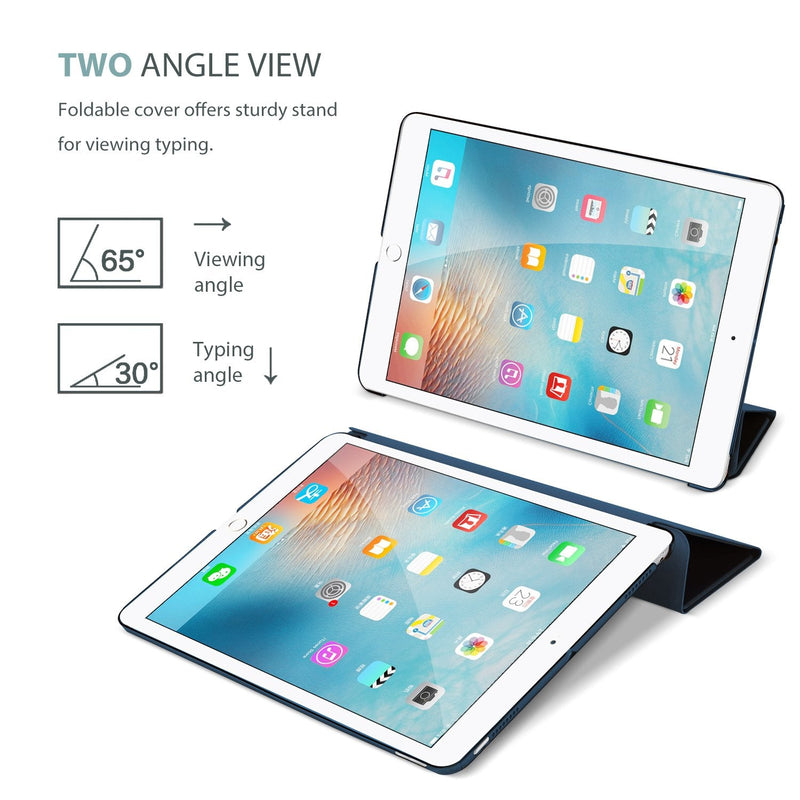 [Australia - AusPower] - for iPad 9.7 Inch Case iPad 6th/5th Generation Case 2018 2017(Model: A1893 A1954 A1822 A1823), Ultra Slim Lightweight Stand Case with Translucent Frosted Back Smart Cover -Navy Navy 