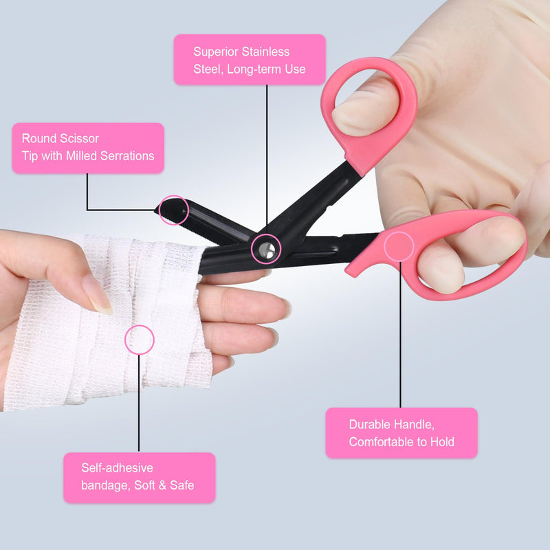[Australia - AusPower] - BOVKE Pearl Pink Stethoscope Case with 12Pcs Nurse Supplies Kit 
