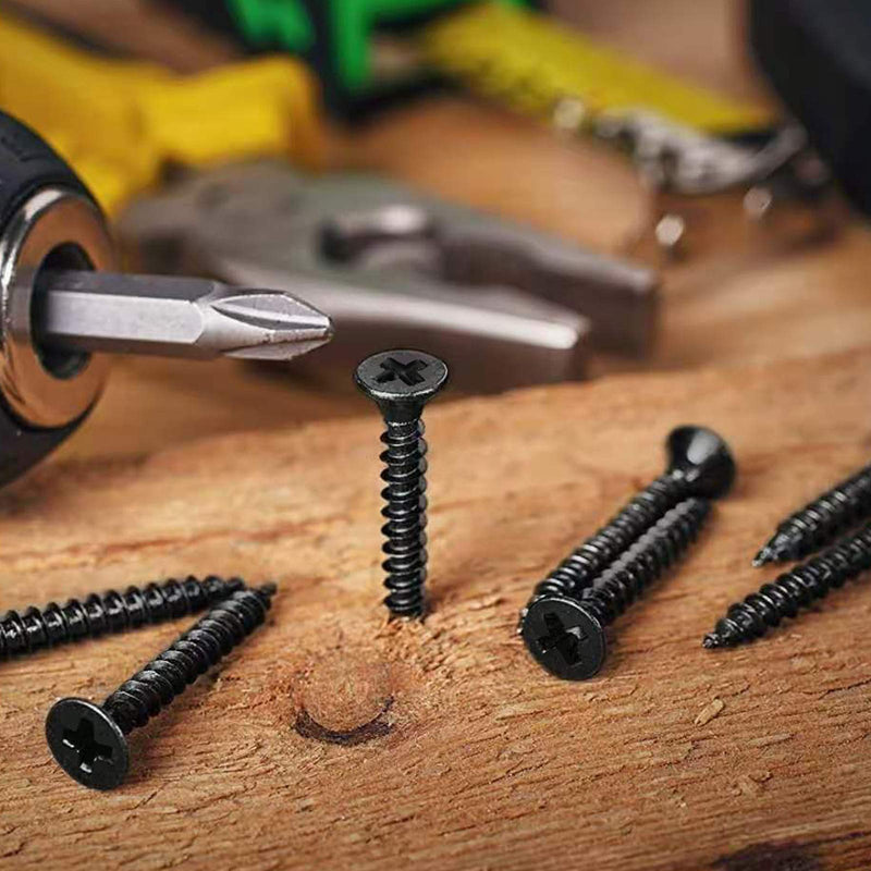 [Australia - AusPower] - #8 x 2" Wood Screw 50PCS Black Phosphate Coated Stainless Flat Truss Head Fast Self Tapping Drywall Screws by SG TZH 50 #8 x 2" 