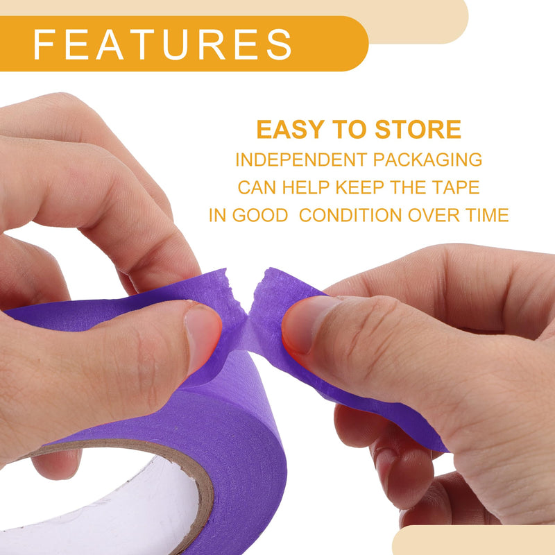 1 Pc 1 Inches x 54.7 Yards Universal Painters Tape - DIY Car Auto Paint for Masking Tape No Residue - Crepe Paper Purple