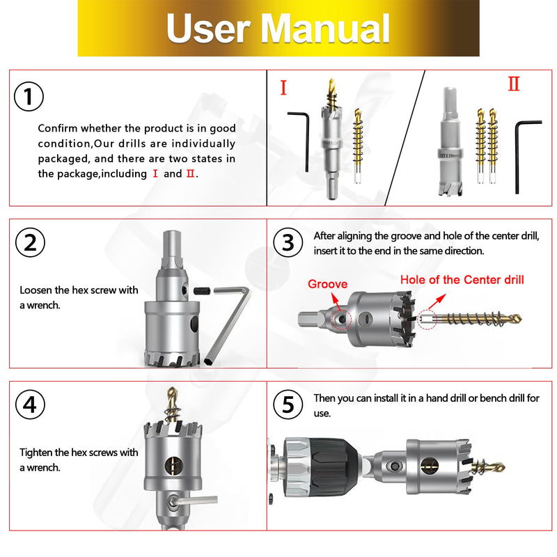 ASNOMY 3Pcs TCT Hole Saw set for Hard Metal, 1 Inch Tungsten Carbide Tipped Hole Saw Cutter with Titanium-Plated Pilot Drill bit for Metal, Stainless Steel, Iron, Wood, Plastic 25.5mm | 1''