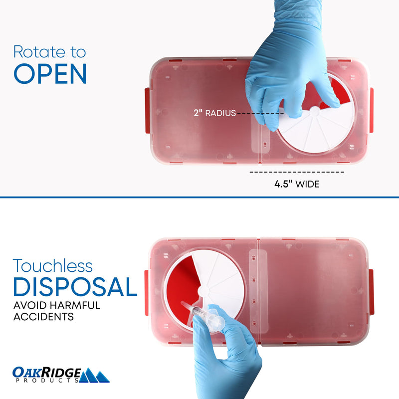 [Australia - AusPower] - Oakridge Products Large Sharps Container for Home Use and Professional 3 Gallon (1-Pack) with Rotating lid, Biohazard Needle and Syringe Disposal, CDC Certified 1 