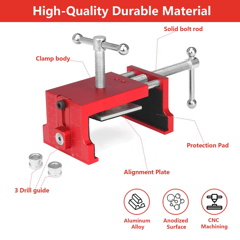 [Australia - AusPower] - 2Pack Comfylichi Cabinet Clamps for Installing Cabinets, Face Frame Clamps & Claw for Cabinet, Essential Cabinet Tools with 3 Sizes Hole Drilling Guide for Precise Alignment & Installation 
