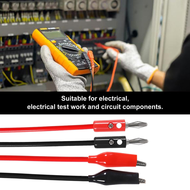 [Australia - AusPower] - 12PCS Banana Plug to Alligator Clip Test Lead 4mm Banana Plug Electrical Test Jumper Wire for Multi-Meter for Electrical Test (6 Red and 6 Black) 