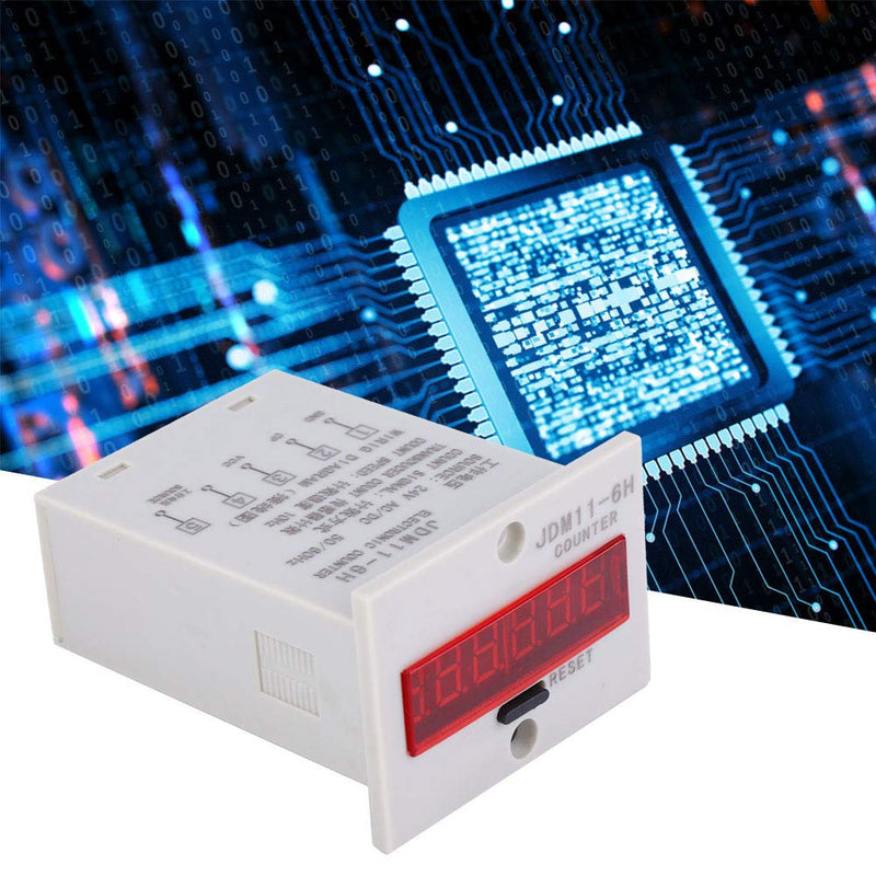 [Australia - AusPower] - JDM11-6H Electronic Counter 6 Digits LED Digital Display Counter Relay Converter Counting Professional Accessories (AC/DC24V) AC/DC24V 