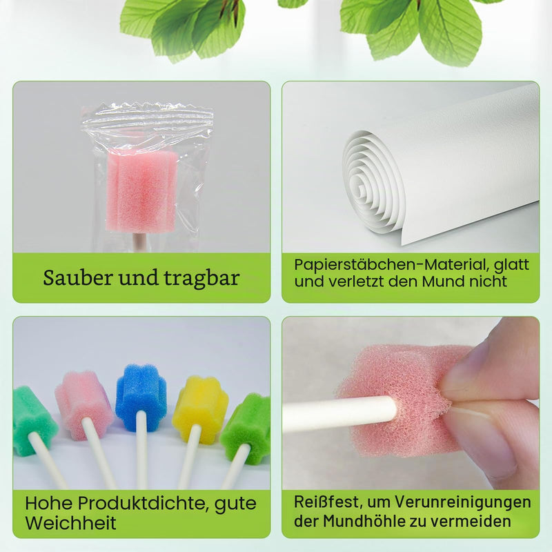 Mouth Sponges Sterile Dental Swabs, 100 Pieces Oral Care Sponge Swabs, Cleaning Mouth Swabs, Oral Hygiene Sponge, Mouth Care Swabs, Cotton Buds, Oral Care Sticks, Foam for Oral Hygiene, Pink