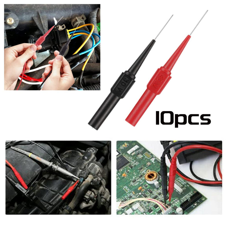 [Australia - AusPower] - YUKIIATIF 10PCS Multimeter Test Lead Extention Back Probes Sharp Needle Micro Pin Stainless Steel for Banana Socket Tester 