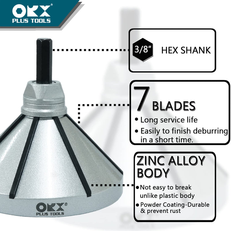 [Australia - AusPower] - ORXPLUS TOOLS 2 in 1 Inner-Outer Reamer, Pipe and Tubing Chamfer Tool for OD 1-1/8" to 3-1/4" ID 1-1/16"to 3-3/8" 