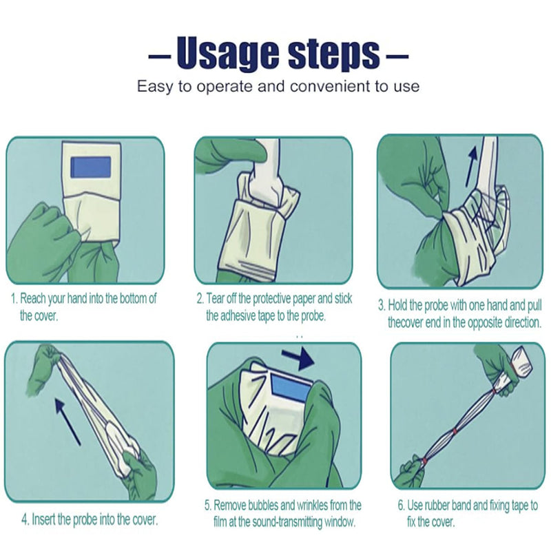 [Australia - AusPower] - Ultrasound Probe Cover - Latex-Free Sterile Disposable Clear, 5 in x 48 in, Individual Packaging (10 Pcs/Package) 