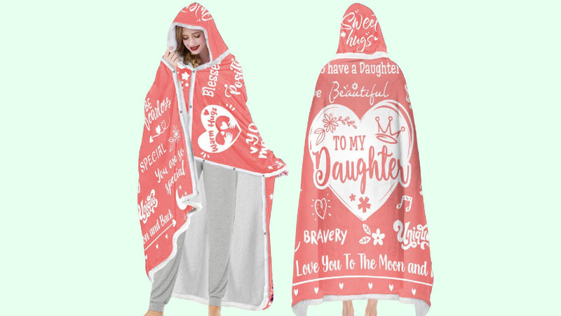 Warmstorey Daughter Gifts from Mom, Dad - Birthday Gift From Mother to Daughter - Mothers Day Gifts For Daughters - Birthday Graduation Wearable Blanket - to My Daughters Blanket from Dad