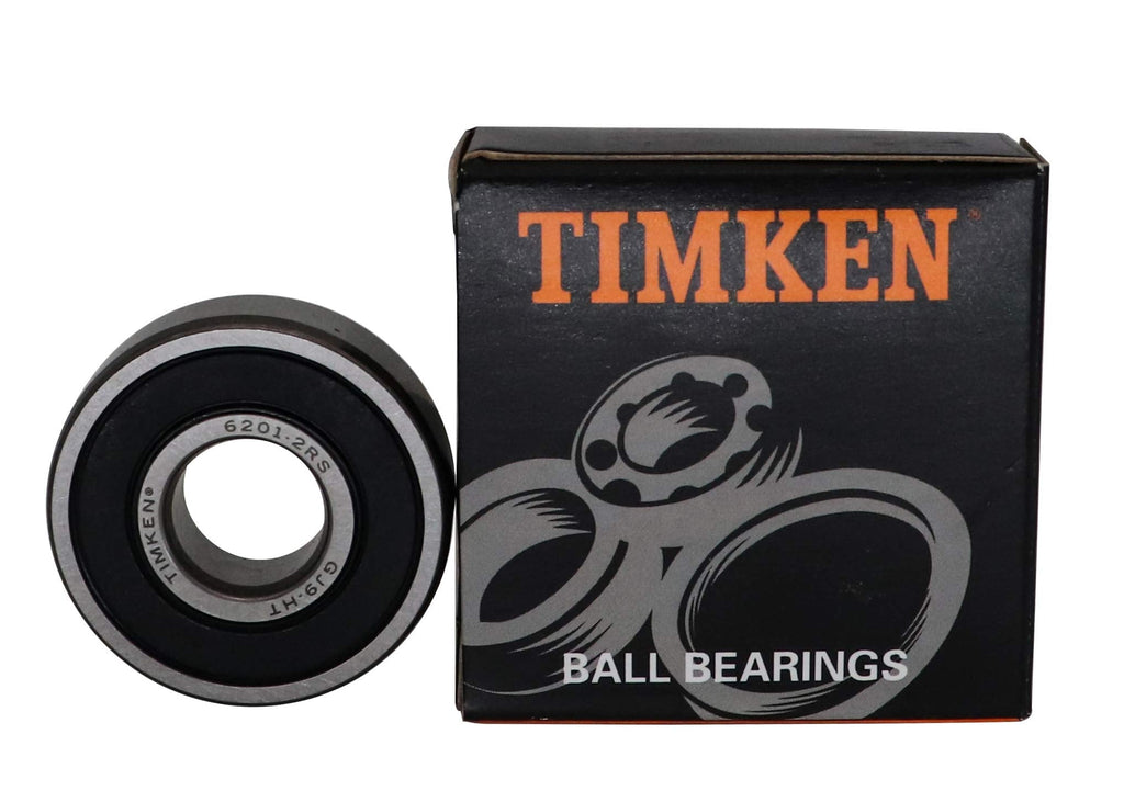 2PACK TIMKEN 6201-2RS Double Rubber Seal Bearings 12x32x10mm, Pre-Lubricated and Stable Performance and Cost Effective, Deep Groove Ball Bearings.