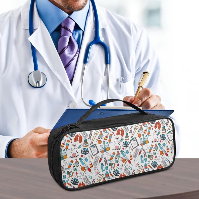 [Australia - AusPower] - Nurse Cat Stethoscope Case with Handle & Mesh Pockets Lightweight Stethoscope Carrying Bag Organizer for Nurse Accessories Shockproof Protectors Nurse Cat 