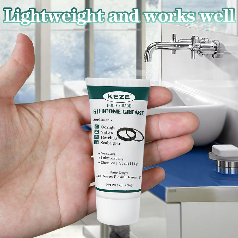 [Australia - AusPower] - KEZE Waterproof Food Grade Silicone Lubricant Plumbers Grease for Valve Sealant Faucet Pool Lube O Rings Filter 1 oz 1-Pack 1 Pack (1oz) Silicone Grease 
