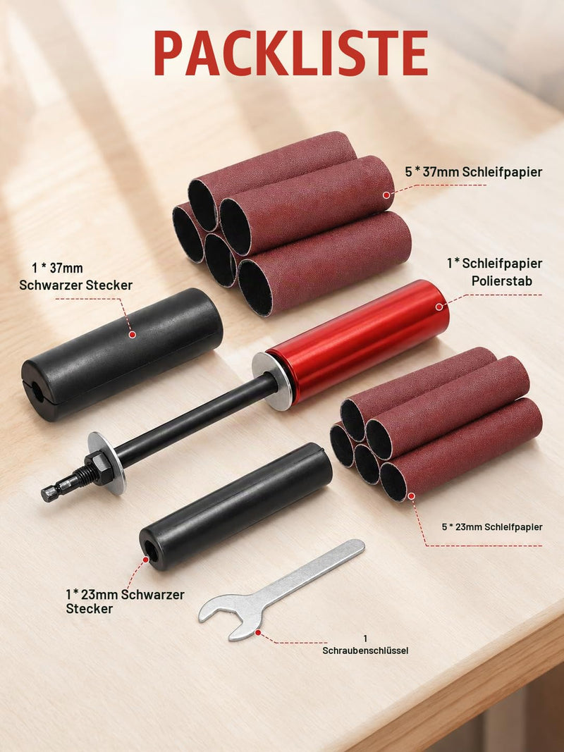 Spindle Sander Adapter, 3/8 Inch Rubber Sanding Drum, Sanding Sleeves Sanding Rollers Accessories for Grinding and Polishing Curves, Surface, Contouring, Material Removal