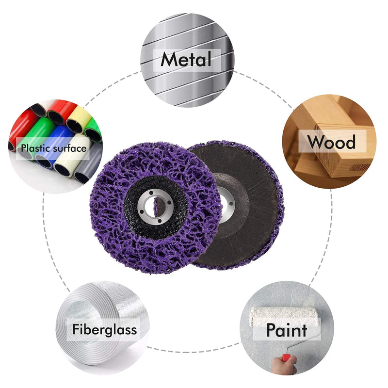 [Australia - AusPower] - CSD Cleaning Disc 125 mm x 22.23 mm - Fleece Flap Disc for Angle Grinder - Rust Remover, Paint Removal, Metal Cleaning - Clean Strip Disc (2pcs) 