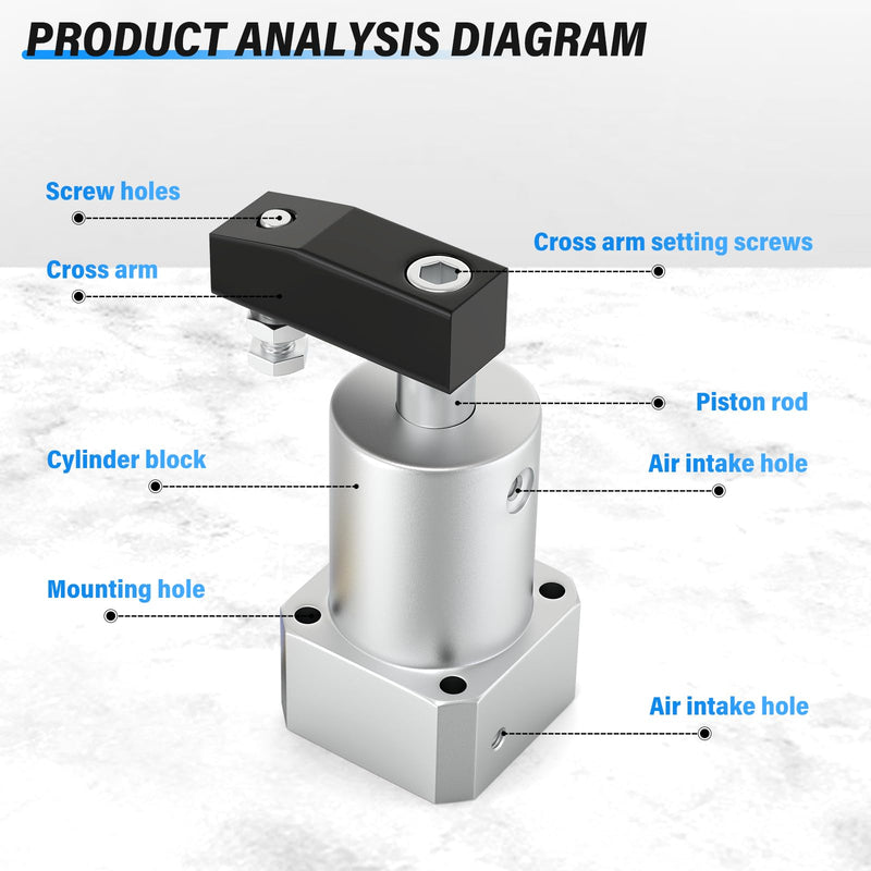 [Australia - AusPower] - TAILONZ PNEUMATIC Left-Turn Cylinder Pneumatic Rotation Angle of 90 Degrees, Rotary Clamping Angle of The Lower Pressure Cylinder, Pressure Clamping Rotating Cylinder ACK25×90L 