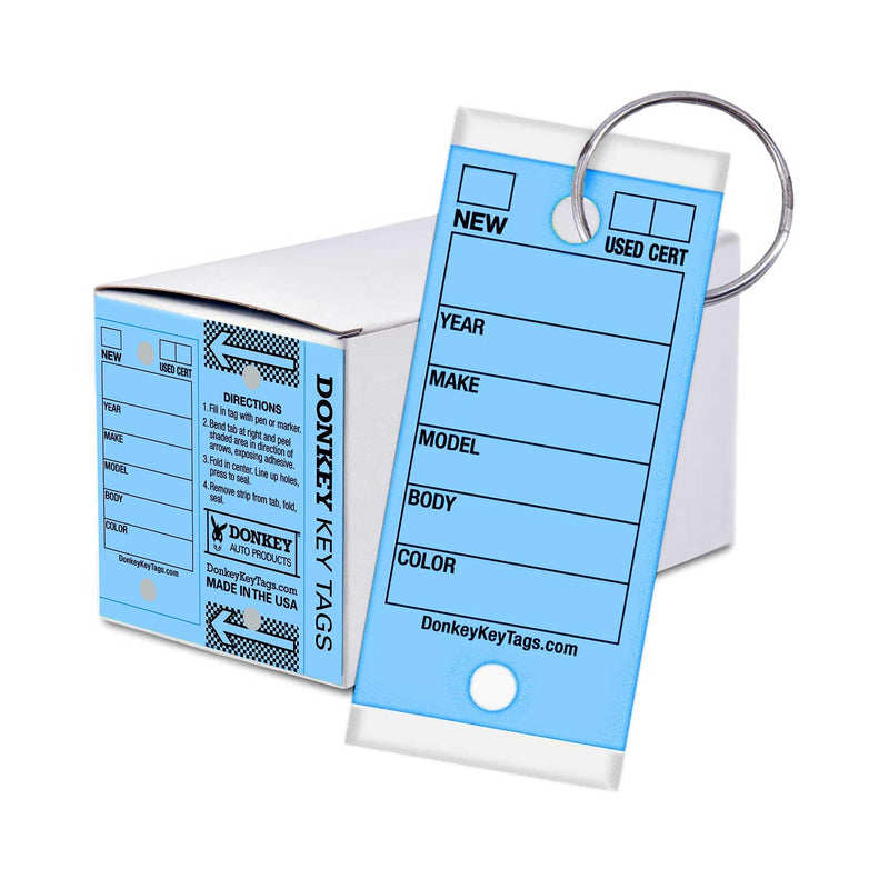 Laminated Self-Protecting (250 Tags per Box with Metal Rings) (Blue)