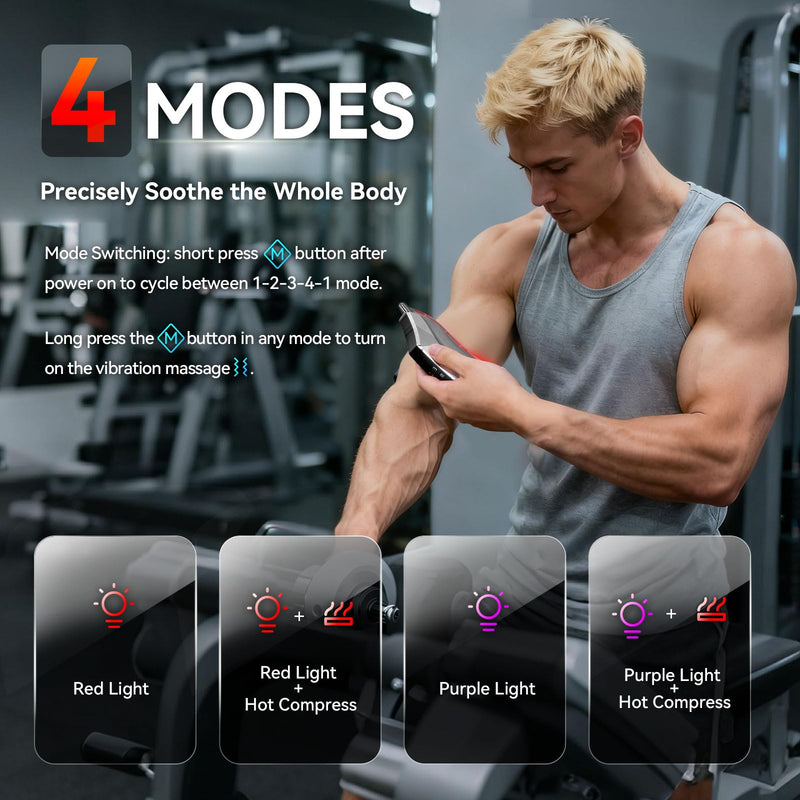 [Australia - AusPower] - Muscle Scraper Tool,Electric Fascial Knife for Deep Tissue Massage - 4 Modes 3 Heating 3 Vibration,Electric Gua Sha,Myofascial Release Tool for Whole Body 