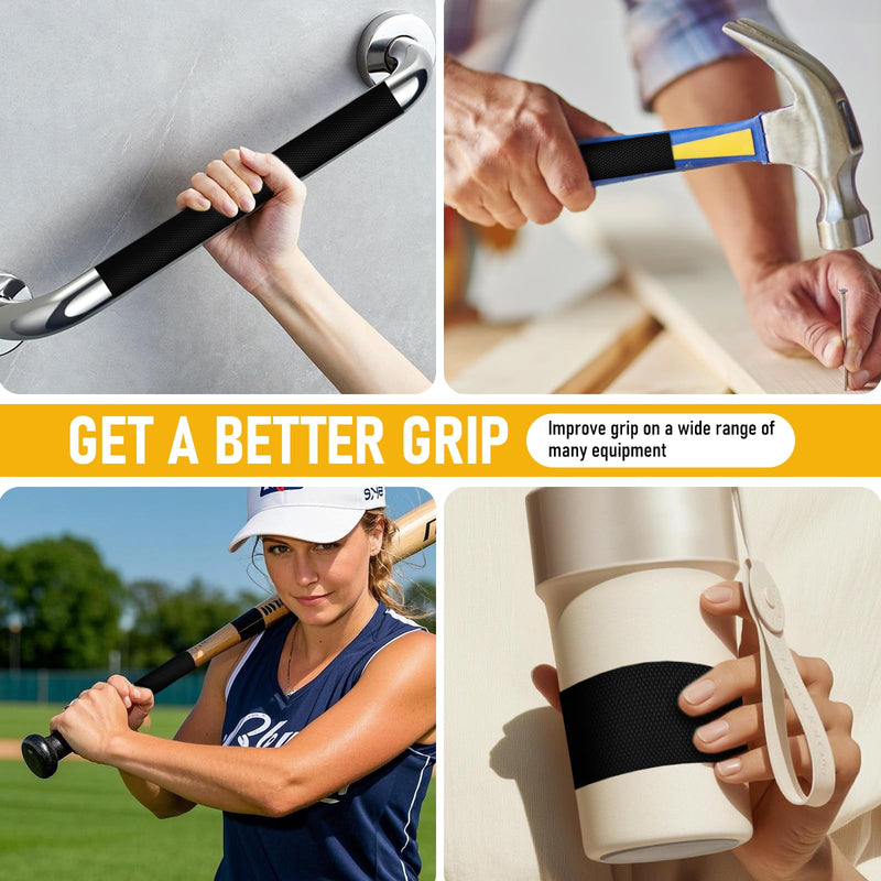 1 in X 20 Ft Rubber Grip Tape for Handles - Non-abrasive Anti Slip Tape with Strong Adhesive, Waterproof, Heat Resistant, And Comfortable Cushion Grip, Perfect for Handlebars or Slippery Surfaces