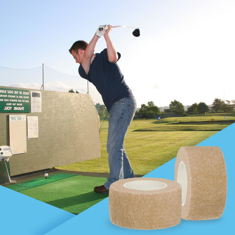 PATIKIL Sports Self-Adhesive Tape, 4 Pack 2" X 5 Yards Bandage Wrap Breathable Elastic Tape Prevent Finger Friction for Golf Baseball Volleyball, Skin Tone