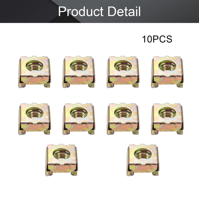 [Australia - AusPower] - MroMax 10Pcs M5 Cage Nuts, Carbon Steel, Colored Zinc Plated, Cage Nuts for Rack Mount Server Cabinets, Rack Mount Server Shelves, Routers 10 
