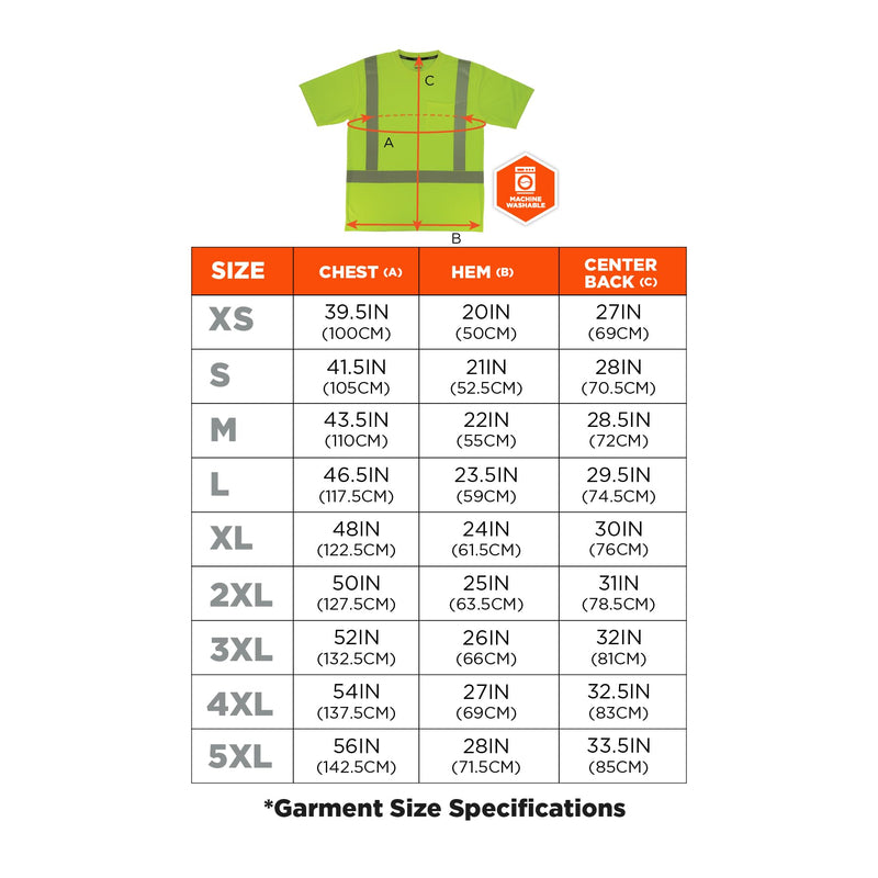 Ergodyne Unisex Adult Glowear 8292 Performance Hi-vis T-Shirt - Type R, Class 2 X-Large Lime