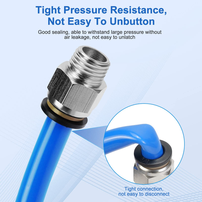 [Australia - AusPower] - 12 Pcs Push to Connect Fittings 3/8 Inch Tube OD x 1/4 Inch NPT Thread Pneumatic Male Straight and Elbow Quick Connect Air line fittings 3/8"OD x 1/4"NPT 
