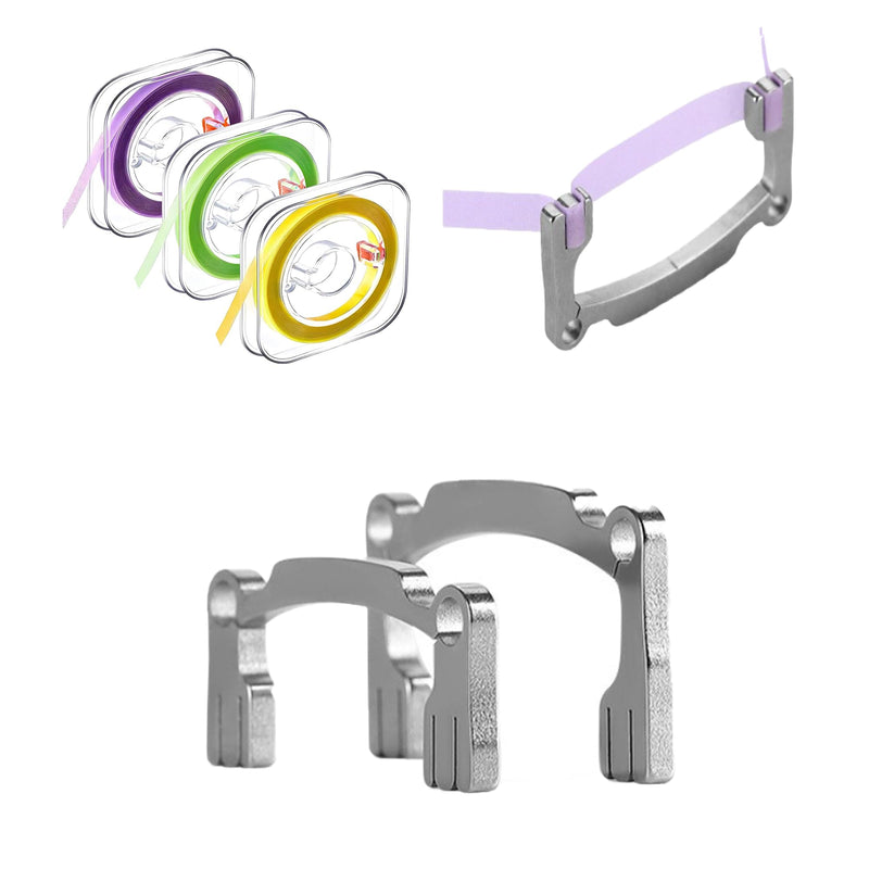 [Australia - AusPower] - 2pcs Dental Polishing Strips Holder, Dental Sanding Strips Sandpaper Stainless Holder for Teeth High/Low Crown Interproximal Restorative Polishing 