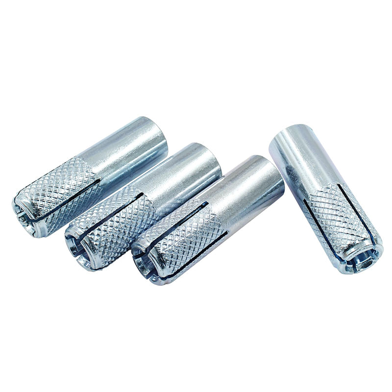 [Australia - AusPower] - 4pcs 1/2 Inch Drop in Anchors M12 Zinc Plated Carbon Steel Concrete Knurled Internal Forced Expansion Screw Bolts for Home and Construction 4 1/2" 