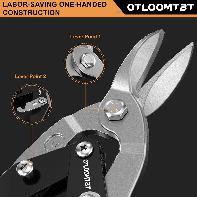 [Australia - AusPower] - 10 Inch Straight Cut Tin Snips for Cutting Metal Sheet, Easy to Use Well-Made Industrial-Grade Heavy-Duty Midwest Aviation Snips, Super Sharp and Labor Saving Tin Snip, Metal Shears 