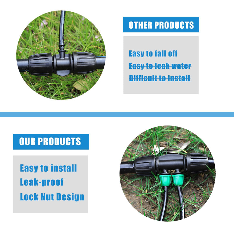[Australia - AusPower] - 12 Pcs Lock Barbed Tee 1/2 inch Tubing to 1/4 Inch Tubing Irrigation Fittings for (1/2'' ID x 0.60''-0.63'' OD) Anti Leak Locked Barbed Tee Connectors(12Pcs Lock Barbed Tee four Way) 12Pcs Lock Barbed Tee Four Way 