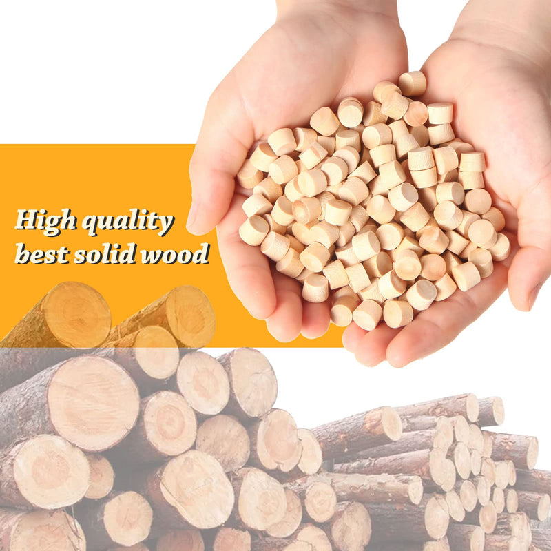 [Australia - AusPower] - 200 Pieces Flat Head Wood Plugs Screw Hole Plugs 3/8 inch Screw Plug Wooden Button Plugs Hole Plugs Wood Caps Wood Screw Covers Wooden Screw Plugs(200, 3/8 Inch) 200 