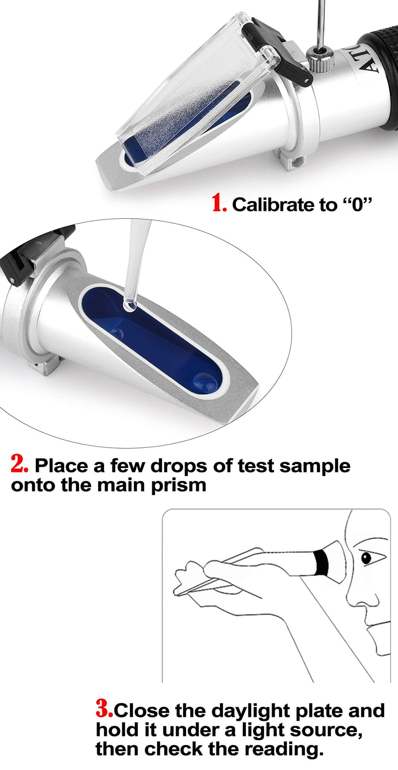 [Australia - AusPower] - Brix Meter Refractometer 0~32%, Handheld Brix Refractometer Sugar Content Test, High Accurate Brix Measurement Tool with ATC for Fruit Beverages & Juice Brix: 0~32% 