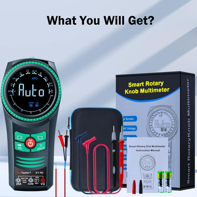 [Australia - AusPower] - Xin Tester Digital AC DC Professional Multimeter Tester, TRMS 6000 Counts Rotary Dial Electrical Automotive Autoranging DMM 1000V NCV Volt Ohm Amp Meter, Capacitance Temperature Diode XT-R2 