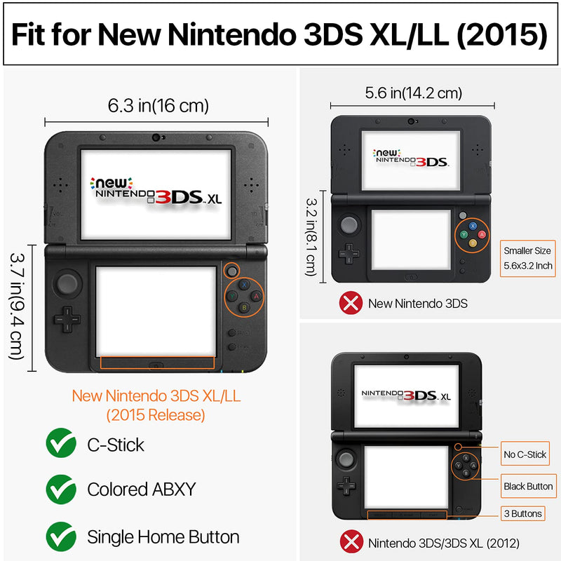 [Australia - AusPower] - TNP Case Compatible with [ NEW Nintendo 3DS XL LL 2015 ] - Ultra Clear Crystal Transparent Hard Shell Protective Case Cover Skin for New Nintendo 3DS XL / 3DS LL 2015 [New Modified Hinge-less Design] New Nintendo 3DS XL (2015 Model) 