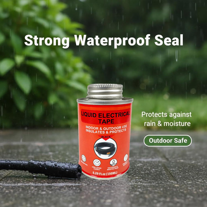 150ml Liquid Electrical Tape Insulating Repair Glue, Quick-Drying Waterproof High Temp Resistant Insulation Coating with Brush Cap for Wires Cables Outdoor Electrical Equipment Fixing Black
