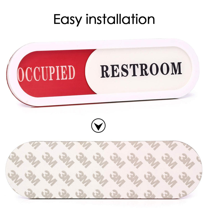 [Australia - AusPower] - Vacant Occupied Sign for Home Office Hotles Hospital Restroom,Slider Door sign (Tells Whether Room Vacant or Occupied), 6.69'' x 1.96'' White 