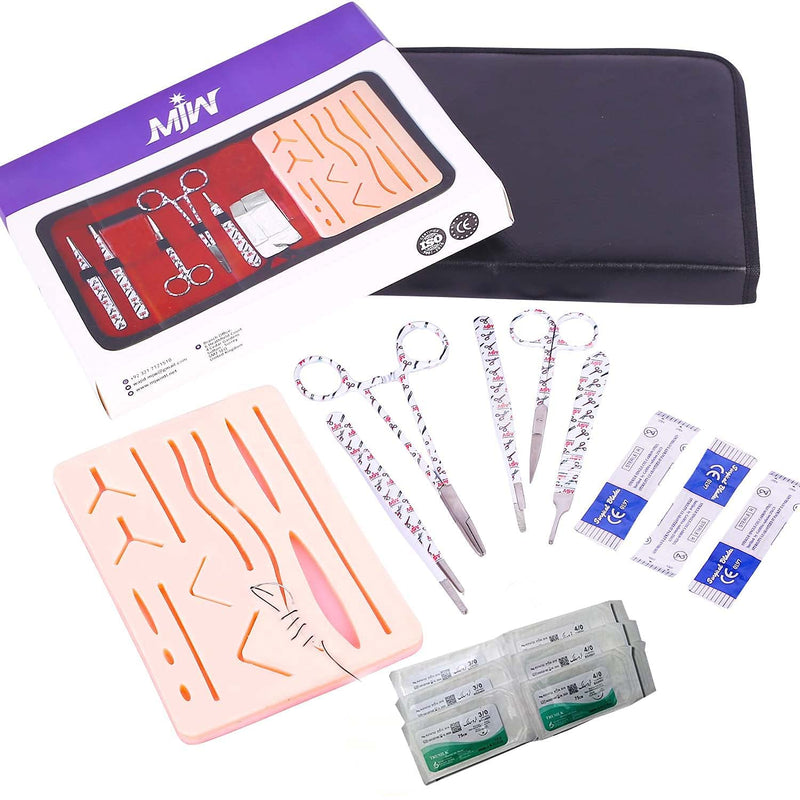 [Australia - AusPower] - Suture Practice Kit for Training and Practice for Students, Silicon Pad with Protective Horizontal and Vertical Mesh Layer to Enhance The Durability with 14 Wound Pad 