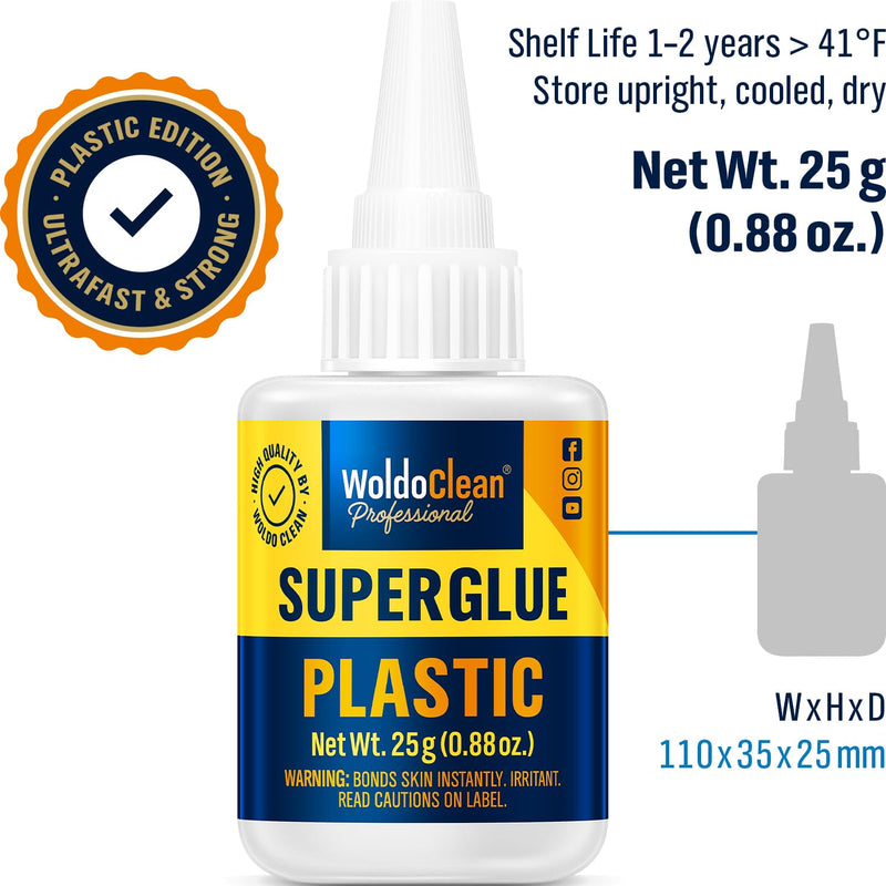 [Australia - AusPower] - Super Glue for Plastic 25g for Instant Strength - Waterproof, Heat-Resistant, Clear Glue with Precise Nozzle 