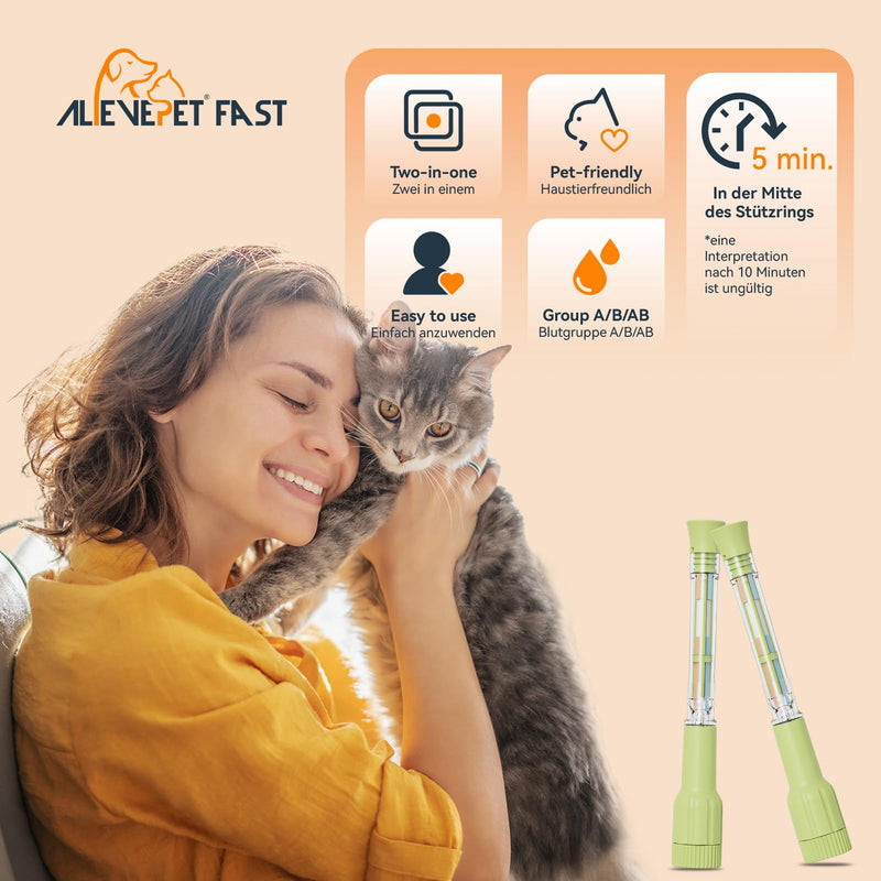 ALEVEPET FAST Cat Blood Group Test Kit Blood Type Cat A/B/AB for Breeding Blood Transfusion 2 Tests