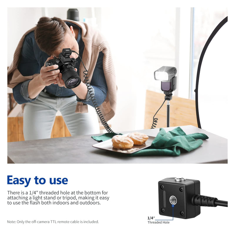 [Australia - AusPower] - NEEWER 6.6’/2m TTL Off Camera Flash Speedlite Cord Compatible with Nikon SB-5000 SB-910 SB-900 SB-800 SB-700 SB-600 SB-400 Nikon Z7 Z6 Z6II Z5 D850 Cameras NEEWER 750II NW420 NW655 Z1 Flashes 